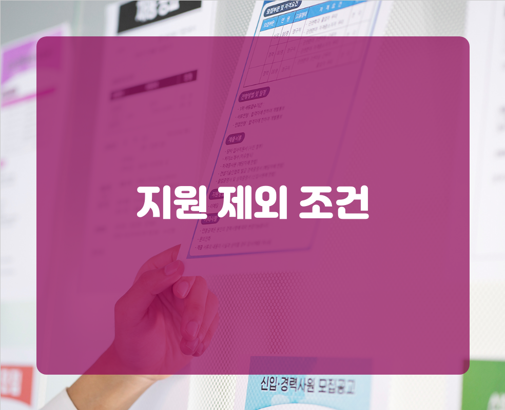 지원 제외 조건