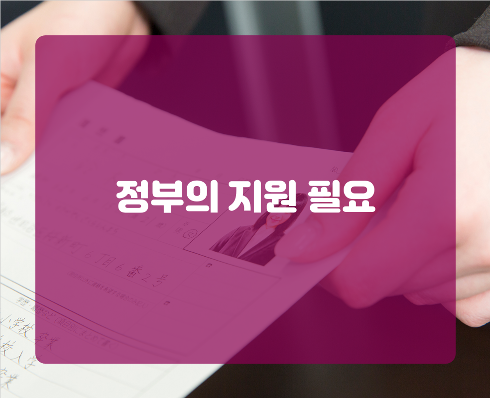 정부의 지원 필요