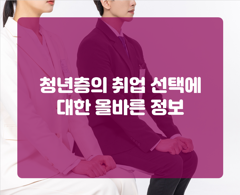 청년층의 취업 선택에 대한 올바른 정보