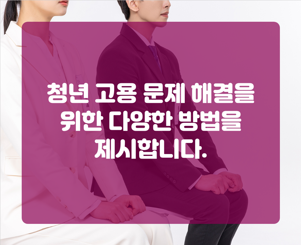 청년 고용 문제 해결을 위한 다양한 방법을 제시합니다.